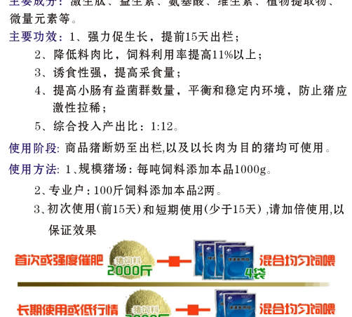 激生肽,猪用催肥剂,育肥猪,猪促长素